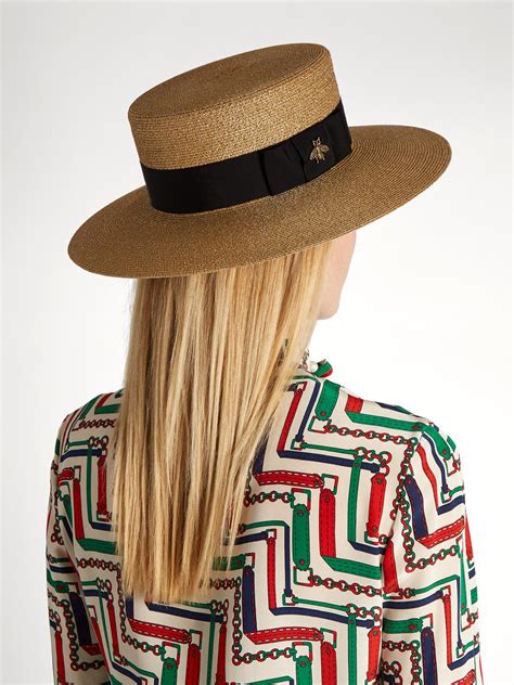 gucci womens straw hat|Gucci straw hat women.